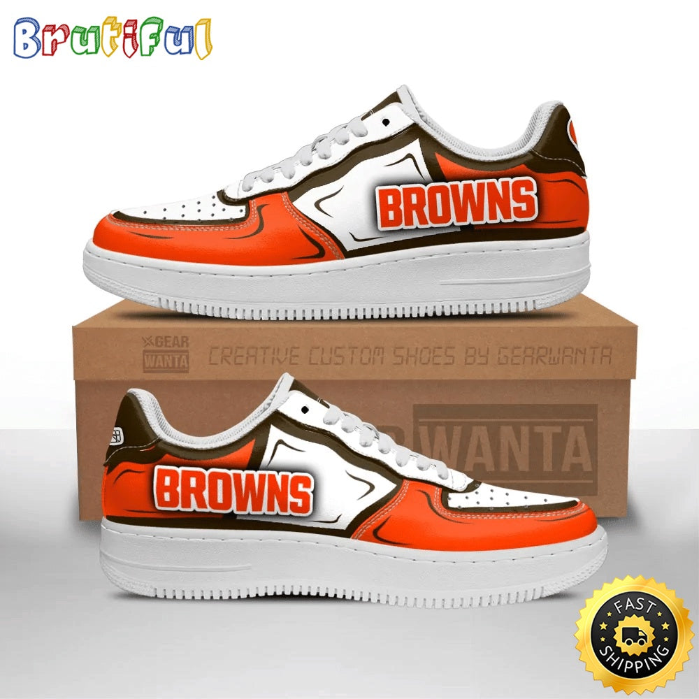 NFL Cleveland Browns Air Force 1 Shoes Football Sports Sneaker Shoes