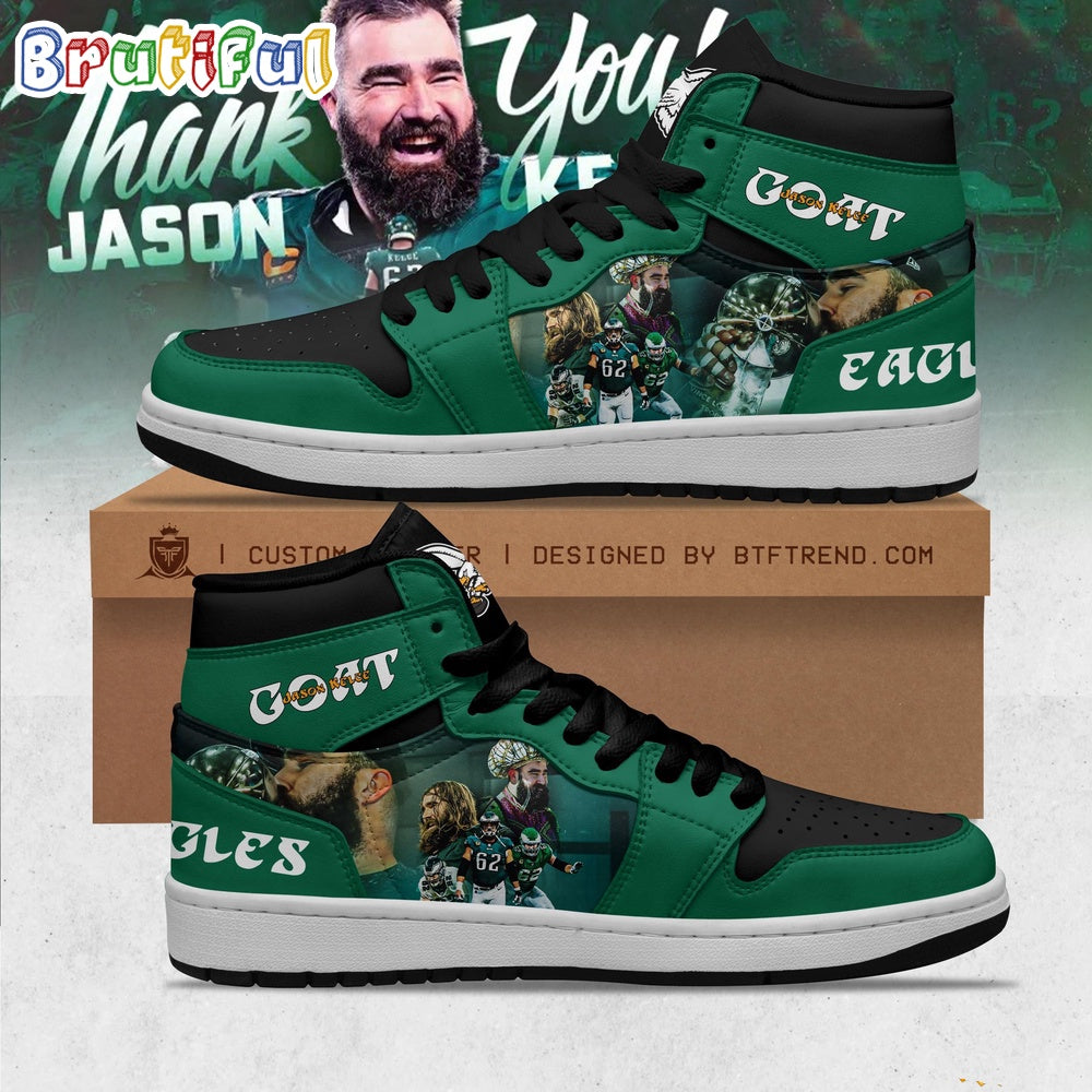 Philadelphia Eagles Goat Jason Kelce Air Jordan 1 Shoes