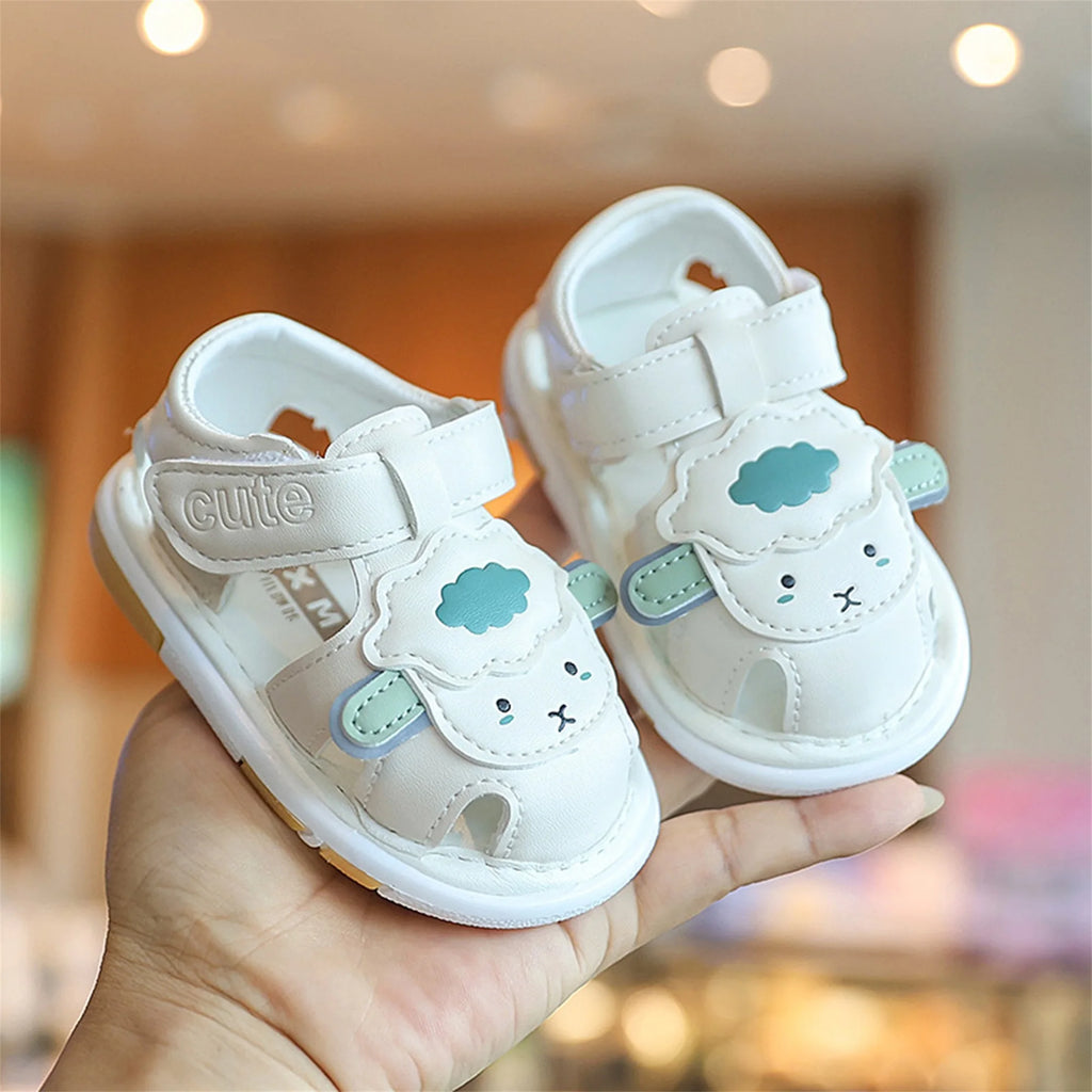 Adorable Toddler Closed Toe Squeaking Sandals with Fun Cartoon Animal Design Non-Slip Sole and Cute Style for Summer