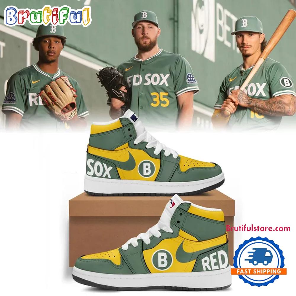Boston Red Sox Green 2025 City Connect Air Jordan 1 Shoes