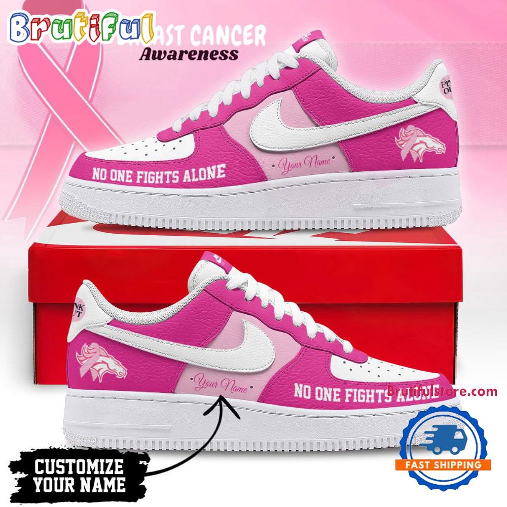Denver Broncos Breast Cancer Awareness October Air Force 1 Shoes Sneaker