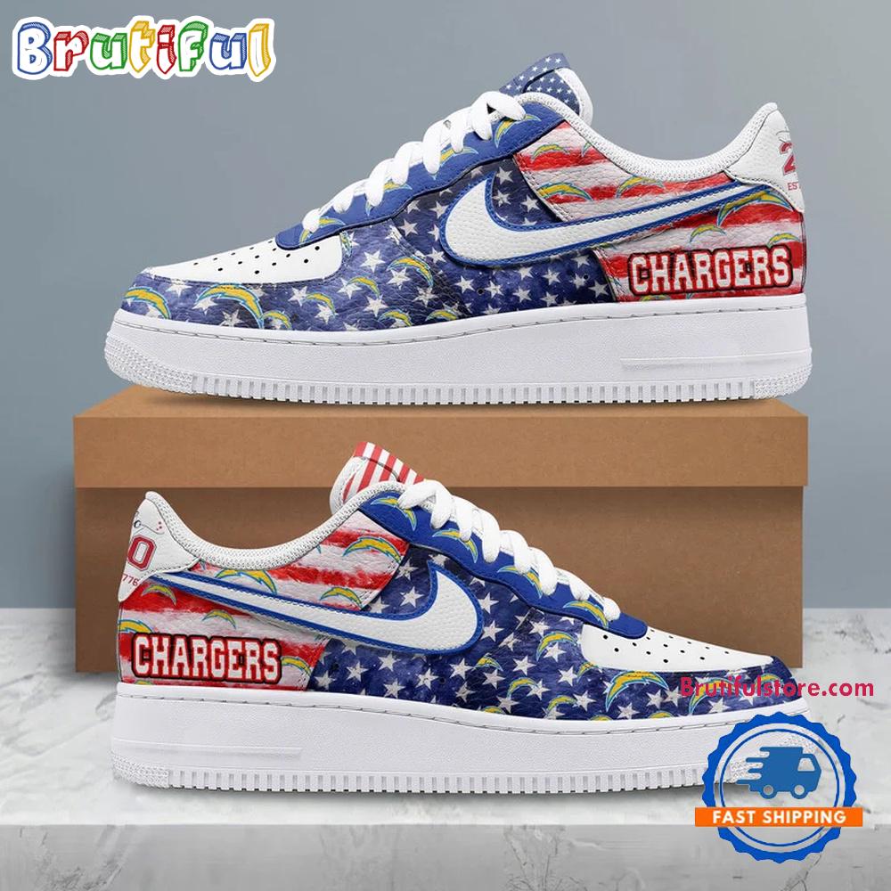 Los Angeles Chargers 2026 NFL 250 Years Of America Air Force 1 Shoes Sneaker