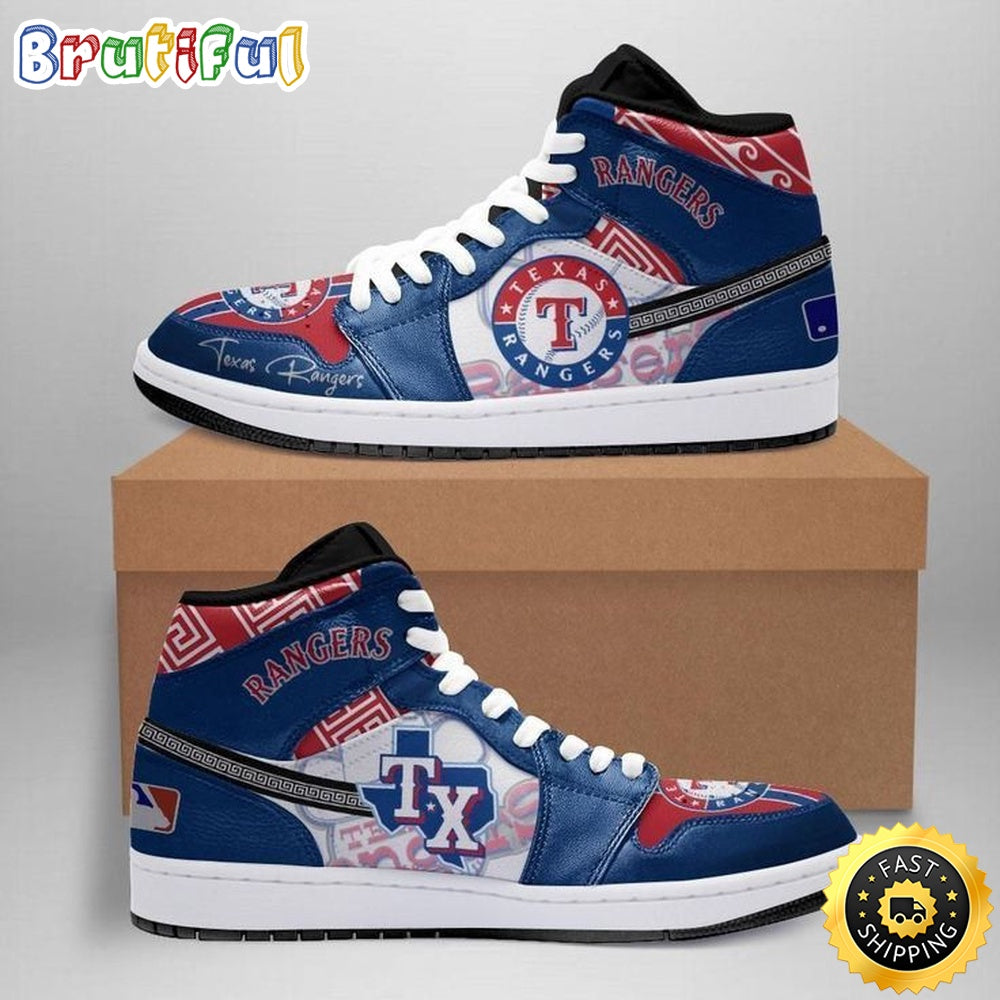 MLB Texas Rangers Air Jordan 1 High Sneakers Iconic Air Jordan 1 Shoes