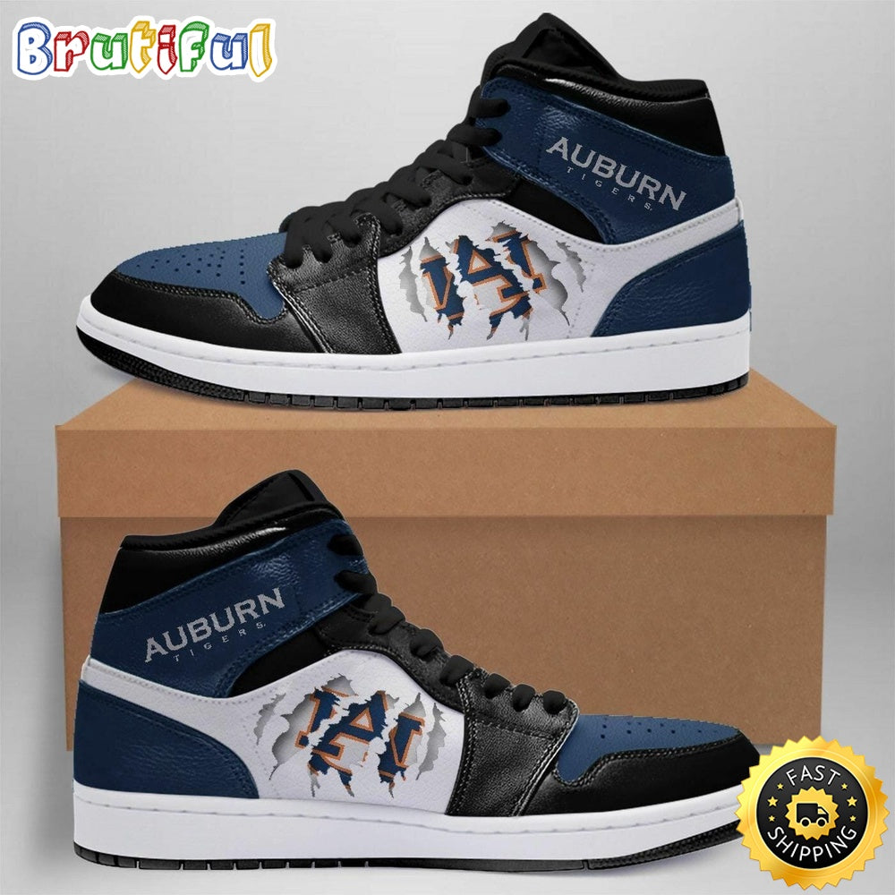 NCAA Auburn Tigers Blue Black Air Jordan 1 High Sneakers Legendary Air Jordan Footwear