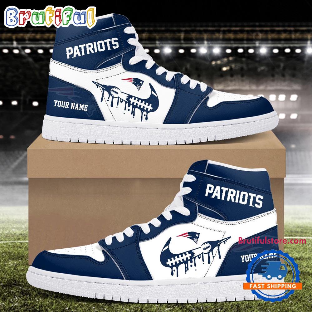 NFL New England Patriots New Season Custom Air Jordan 1 Hightop Shoes