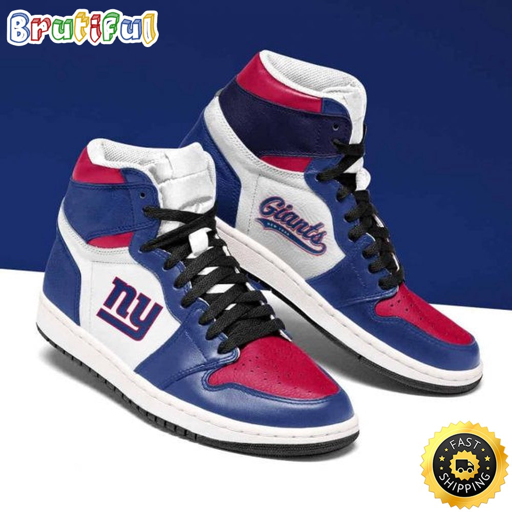 NFL New York Giants Blue White Air Jordan 1 High Sneakers