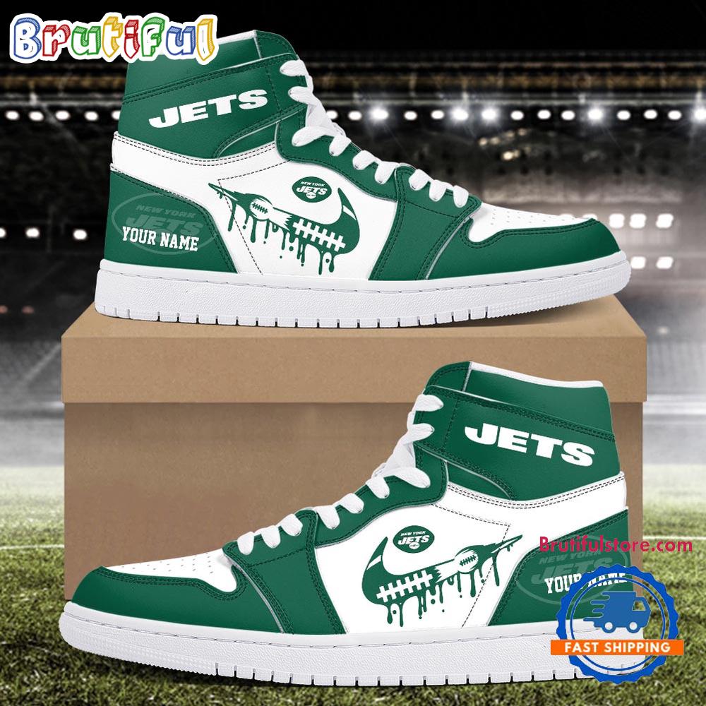NFL New York Jets New Season Custom Air Jordan 1 Hightop Shoes